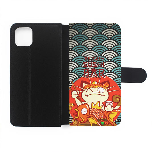 Pokemon Meowth Sushi Bar Flip Wallet Phone Case