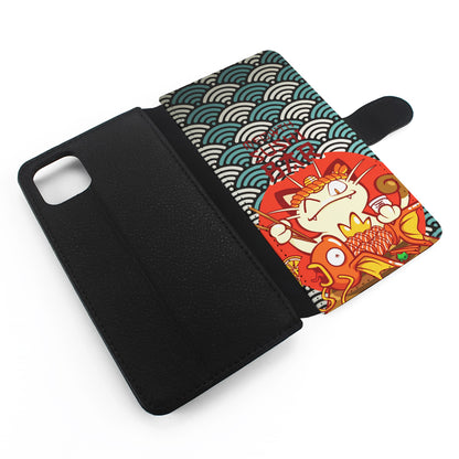 Pokemon Meowth Sushi Bar Flip Wallet Phone Case