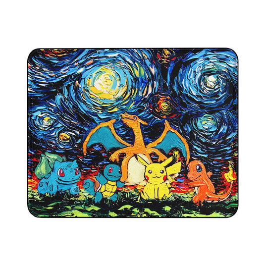 Pokemon Painting Van Gogh Starry Night Mouse Pads-18x21 CM-Oxvistore