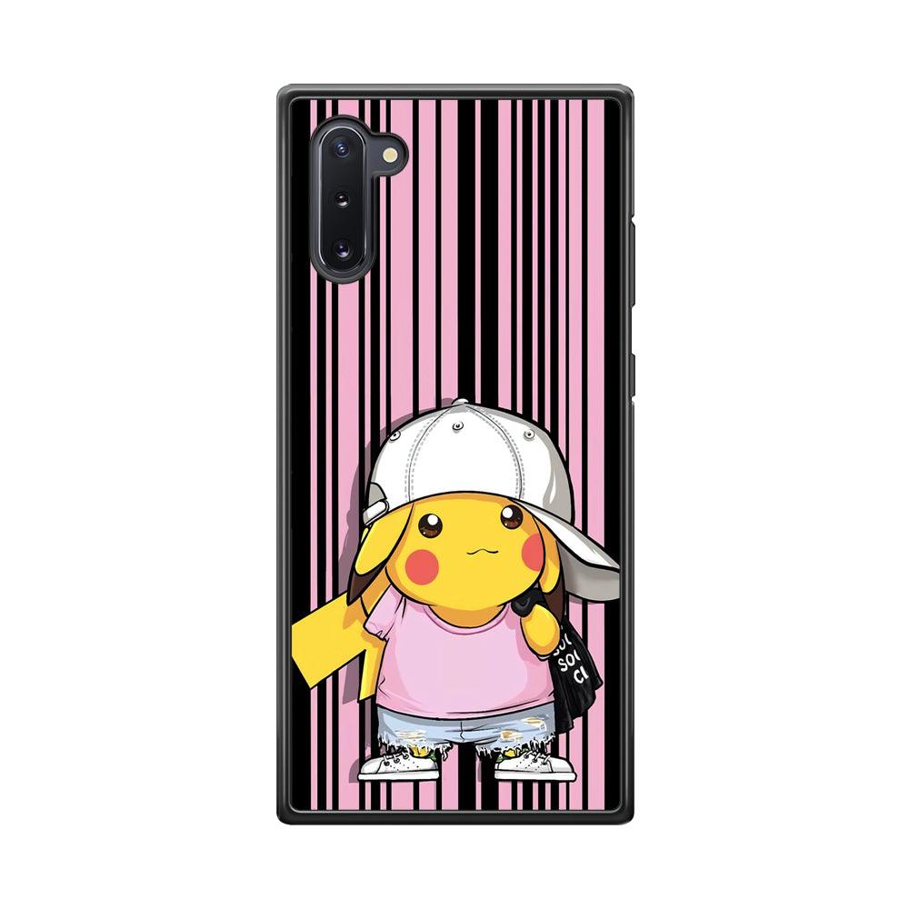 Pokemon Pikachu Casual Outfit Samsung Galaxy Note 10 Case-Rubber Black (2D Case)-Oxvistore