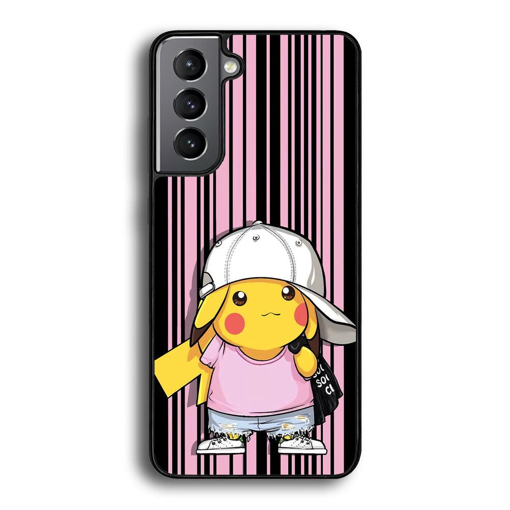 Pokemon Pikachu Casual Outfit Samsung Galaxy S22 Case-Rubber Black (2D Case)-Oxvistore