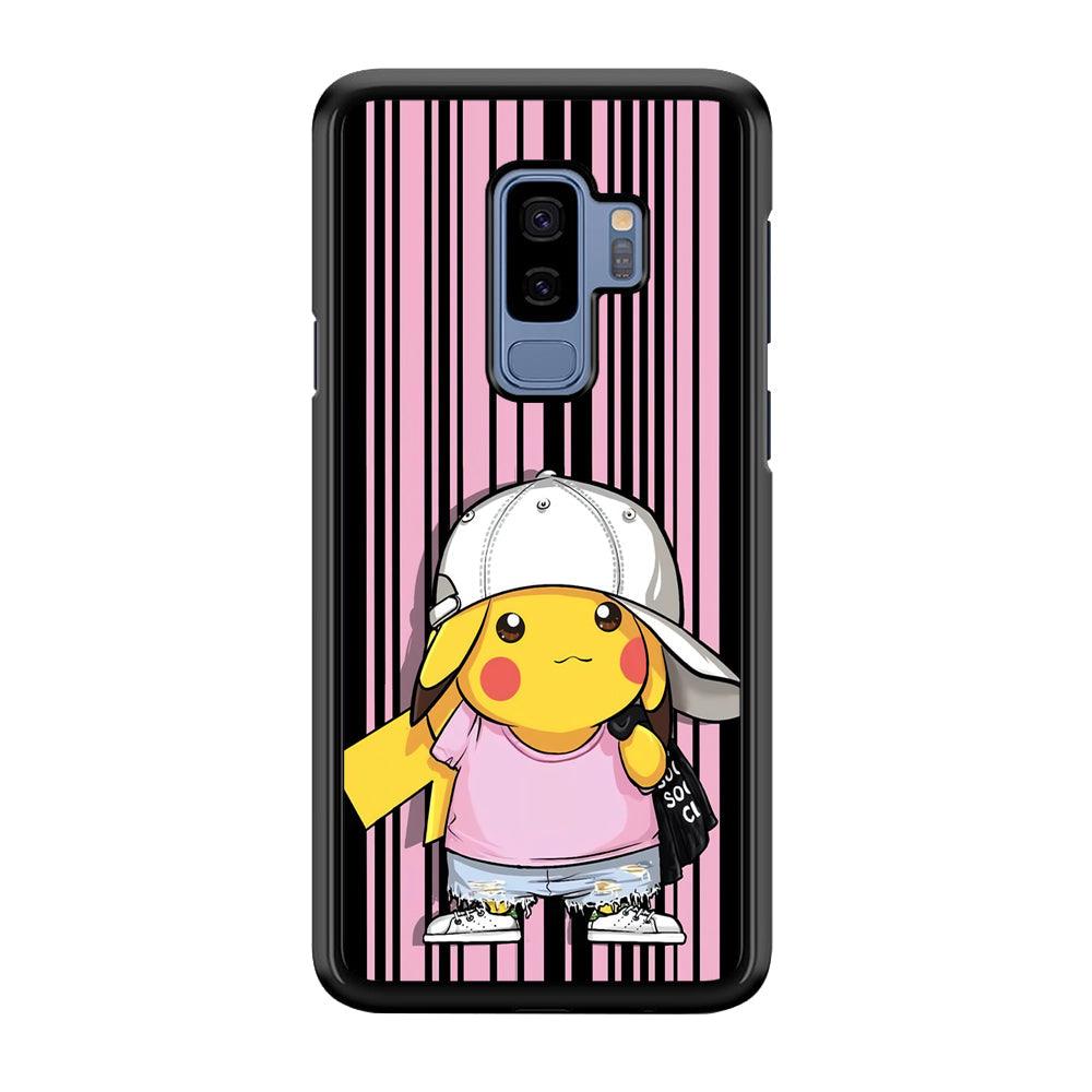 Pokemon Pikachu Casual Outfit Samsung Galaxy S9 Plus Case-Rubber Black (2D Case)-Oxvistore