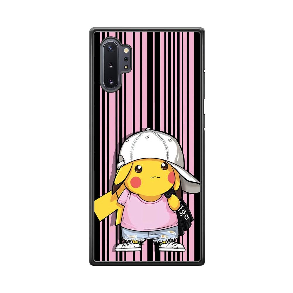 Pokemon Pikachu Casual Outfit Samsung Galaxy Note 10 Plus Case-Rubber Black (2D Case)-Oxvistore