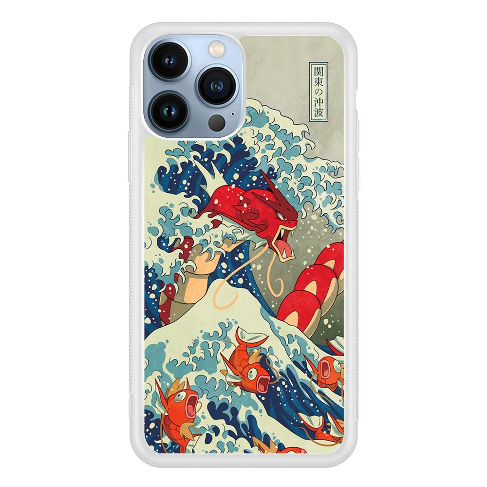 Pokemon Red Gyarados Battle Wave iPhone 14 Pro Max Case-Oxvistore