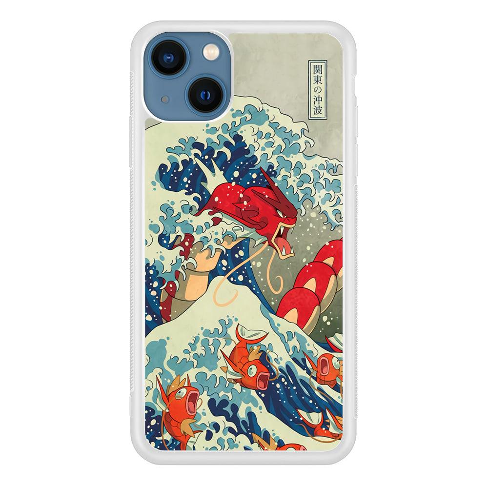 Pokemon Red Gyarados Battle Wave iPhone 13 Case-Oxvistore