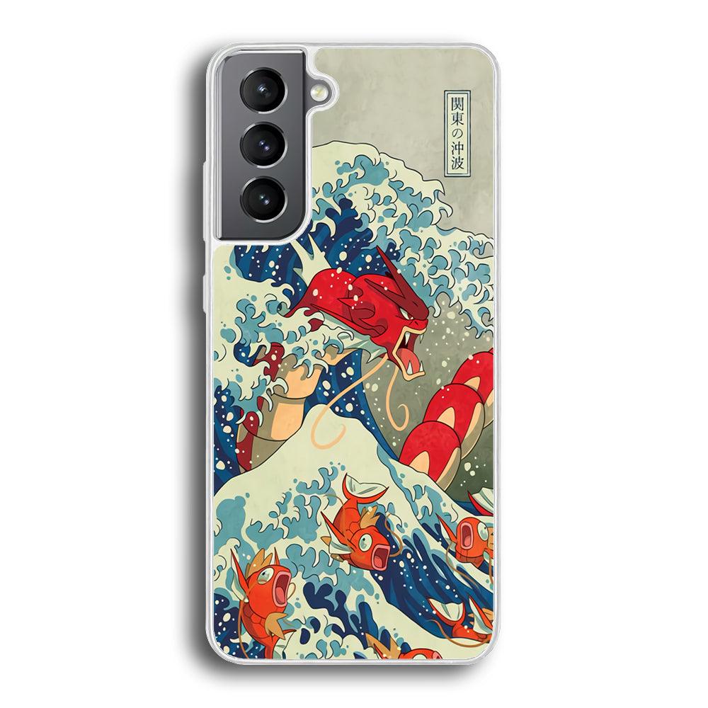 Pokemon Red Gyarados Battle Wave Samsung Galaxy S21 Case-Oxvistore