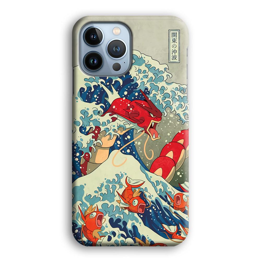 Pokemon Red Gyarados Battle Wave iPhone 14 Pro Max Case-Oxvistore