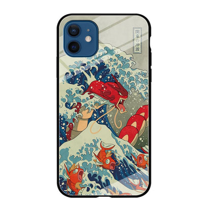 Pokemon Red Gyarados Battle Wave iPhone 12 Case-Oxvistore