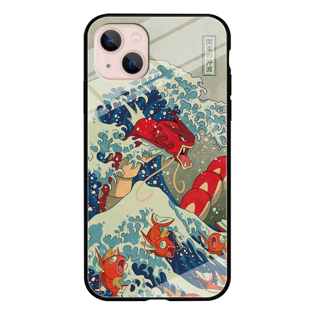 Pokemon Red Gyarados Battle Wave iPhone 13 Case-Oxvistore