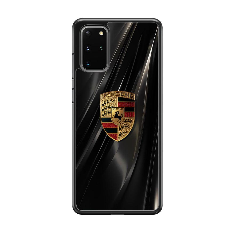Porsche Gold in Black Samsung Galaxy S20 Plus Case-Rubber Black (2D Case)-Oxvistore