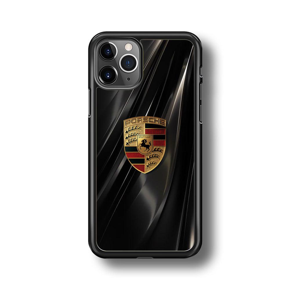 Porsche Gold in Black iPhone 11 Pro Case-Rubber Black (2D Case)-Oxvistore