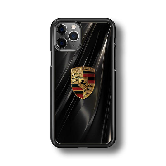 Porsche Gold in Black iPhone 11 Pro Case-Rubber Black (2D Case)-Oxvistore