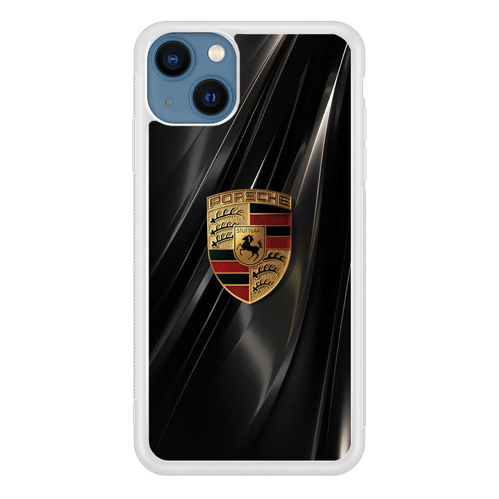 Porsche Gold in Black iPhone 14 Plus Case-Oxvistore