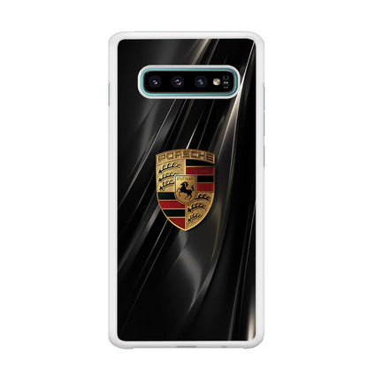 Porsche Gold in Black Samsung Galaxy S10 Plus Case-Oxvistore