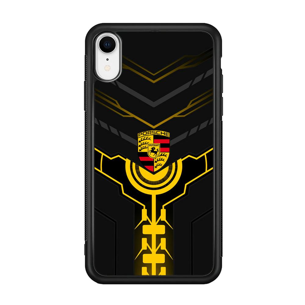 Porsche Lightning Vibes iPhone XR Case-Rubber Black (2D Case)-Oxvistore