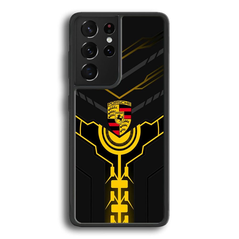 Porsche Lightning Vibes Samsung Galaxy S24 Ultra Case-Rubber Black (2D Case)-Oxvistore