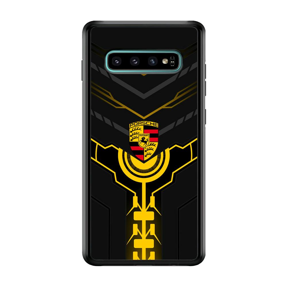 Porsche Lightning Vibes Samsung Galaxy S10 Case-Rubber Black (2D Case)-Oxvistore