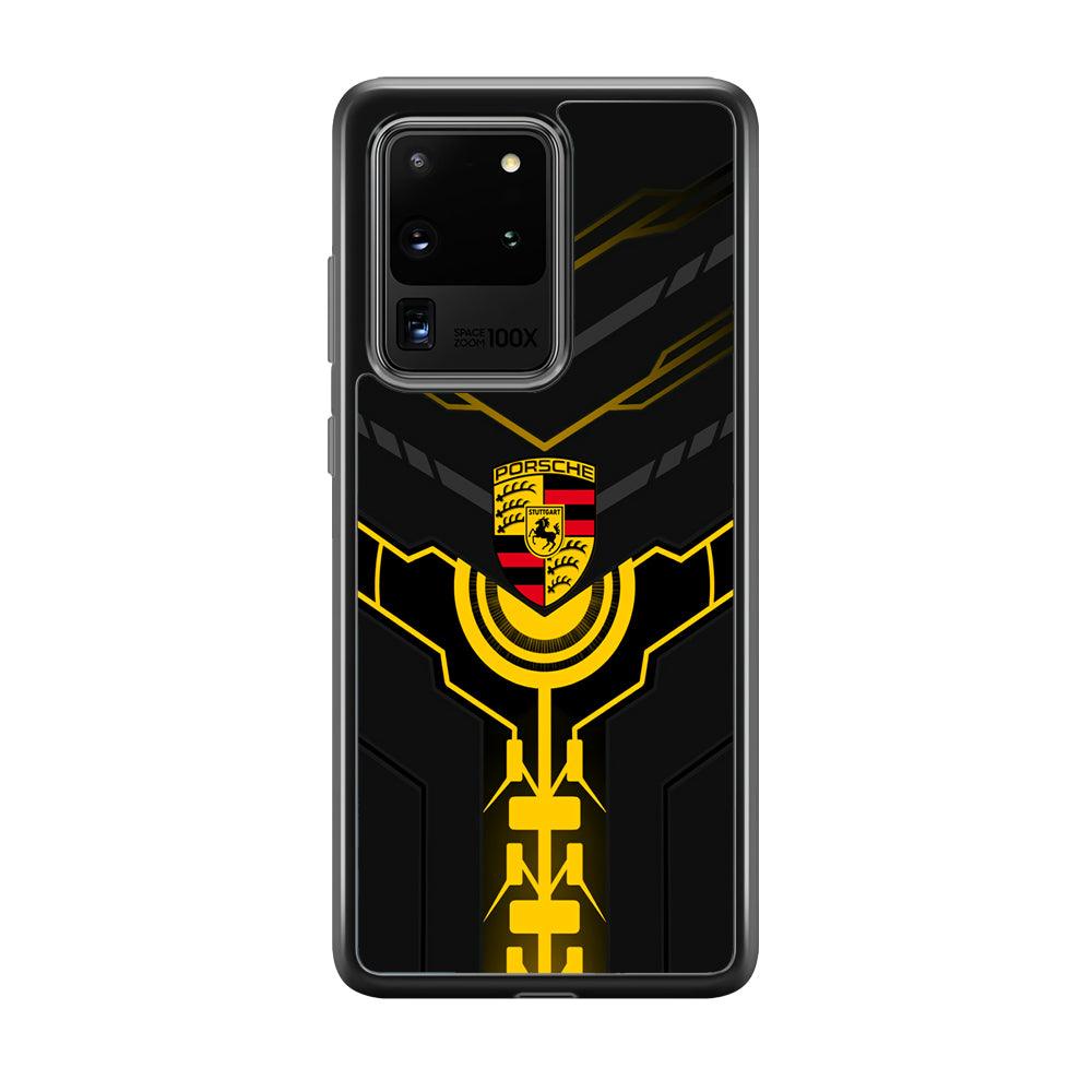 Porsche Lightning Vibes Samsung Galaxy S20 Ultra Case-Rubber Black (2D Case)-Oxvistore