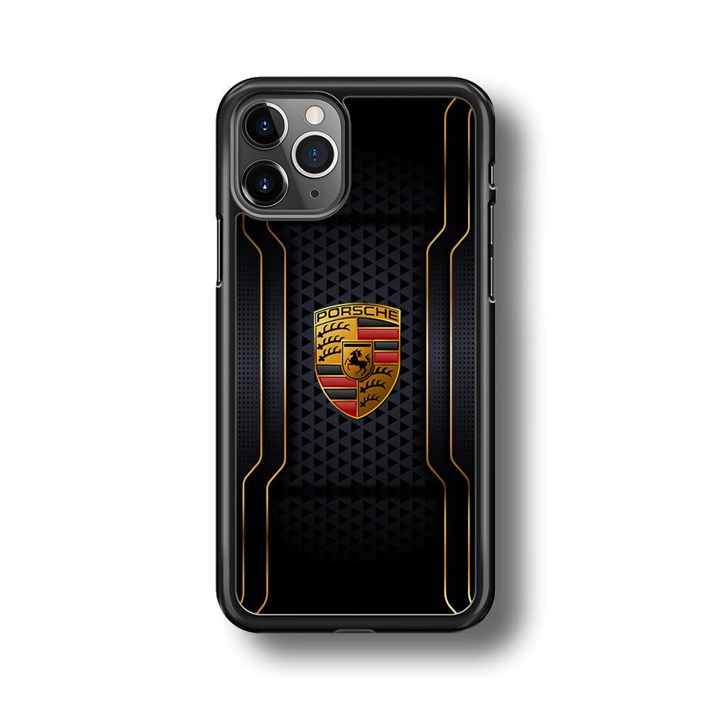 Porsche Line in Gold iPhone 11 Pro Max Case-Rubber Black (2D Case)-Oxvistore