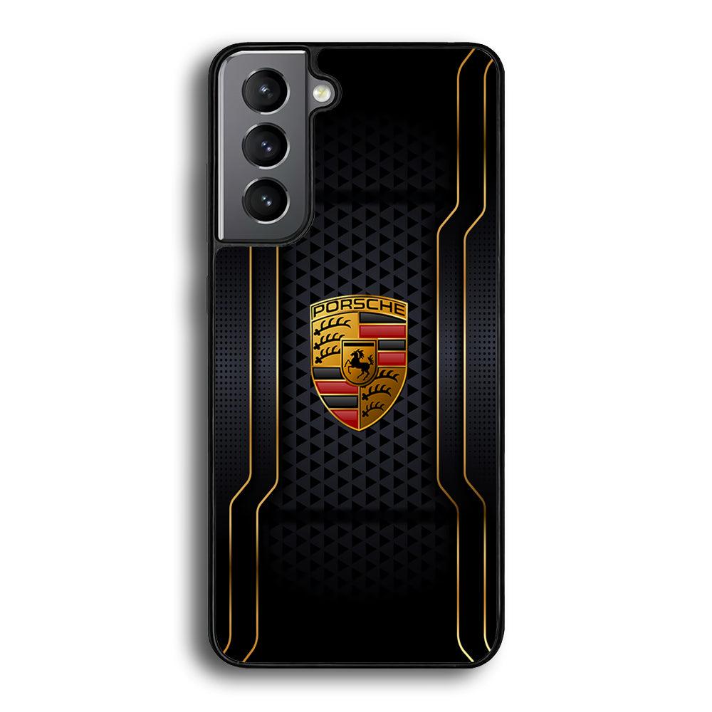 Porsche Line in Gold Samsung Galaxy S22 Case-Rubber Black (2D Case)-Oxvistore