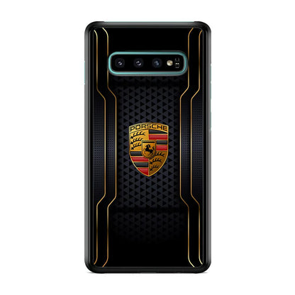 Porsche Line in Gold Samsung Galaxy S10 Plus Case-Oxvistore