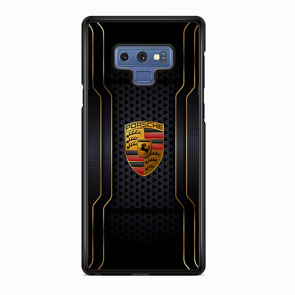 Porsche Line in Gold Samsung Galaxy Note 9 Case-Rubber Black (2D Case)-Oxvistore