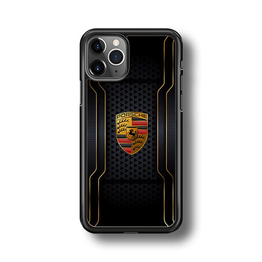 Porsche Line in Gold iPhone 11 Pro Case-Rubber Black (2D Case)-Oxvistore