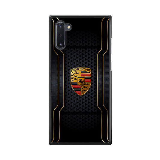Porsche Line in Gold Samsung Galaxy Note 10 Case-Rubber Black (2D Case)-Oxvistore
