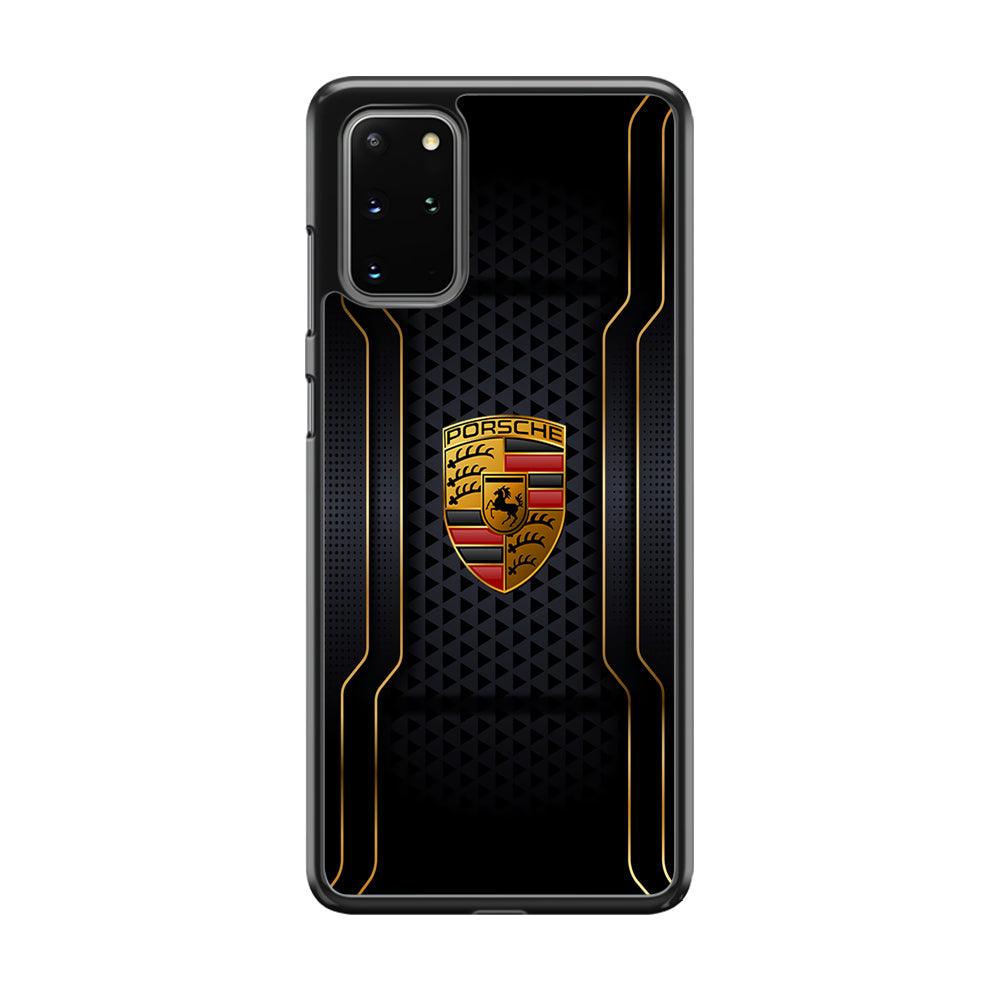 Porsche Line in Gold Samsung Galaxy S20 Plus Case-Rubber Black (2D Case)-Oxvistore