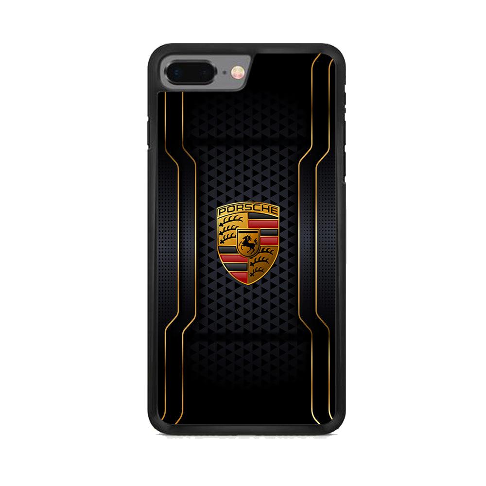 Porsche Line in Gold iPhone 7 Plus Case-Rubber Black (2D Case)-Oxvistore