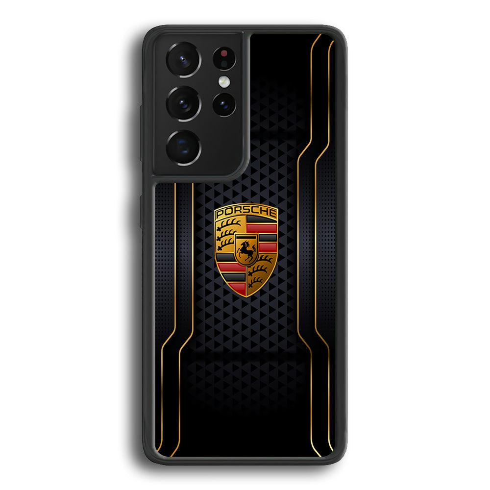 Porsche Line in Gold Samsung Galaxy S24 Ultra Case-Rubber Black (2D Case)-Oxvistore