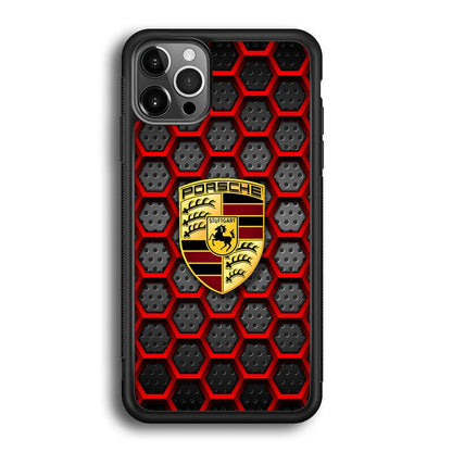 Porsche Red Hexagon iPhone 12 Pro Case-Oxvistore