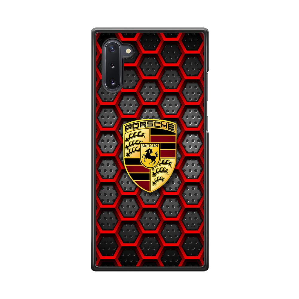 Porsche Red Hexagon Samsung Galaxy Note 10 Case-Rubber Black (2D Case)-Oxvistore