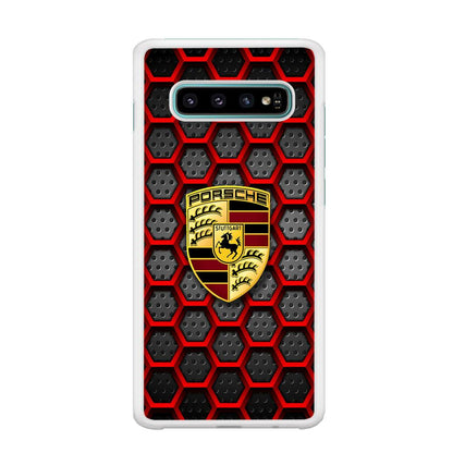 Porsche Red Hexagon Samsung Galaxy S10 Case-Oxvistore