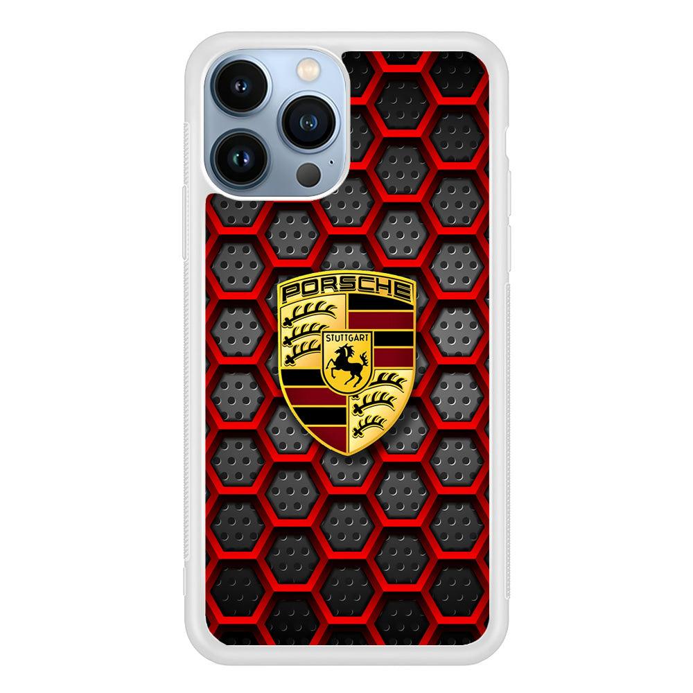 Porsche Red Hexagon iPhone 14 Pro Max Case-Oxvistore