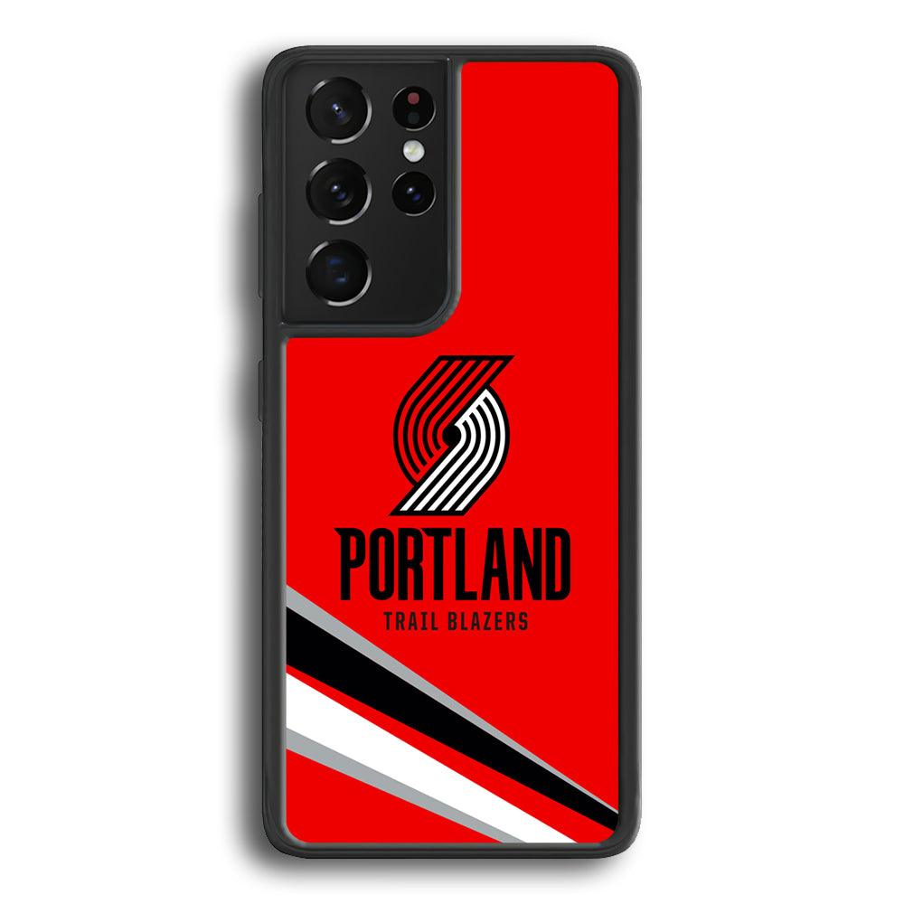 Portland Trail Blazers Alternate of Red Jersey Samsung Galaxy S24 Ultra Case-Rubber Black (2D Case)-Oxvistore