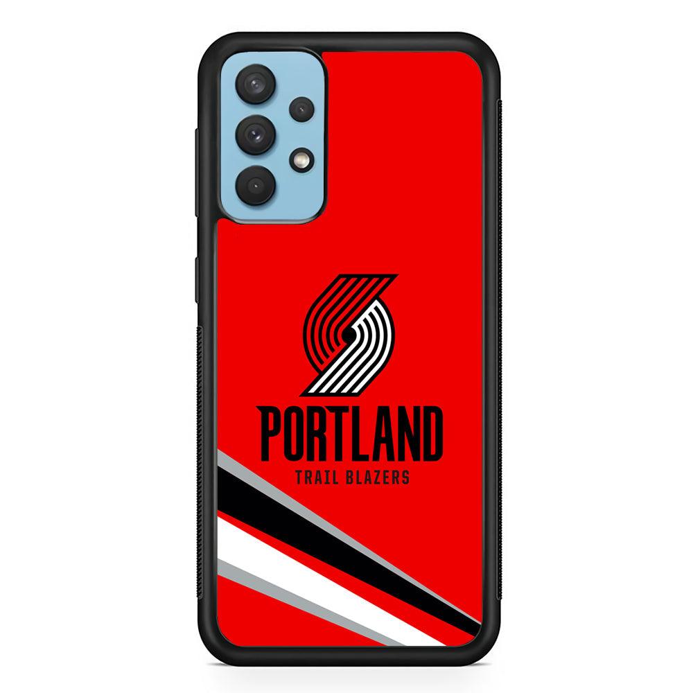 Portland Trail Blazers Alternate of Red Jersey Samsung Galaxy A32 Case-Rubber Black (2D Case)-Oxvistore