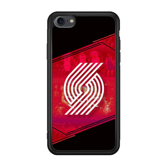 Portland Trail Blazers Silhouette on Red iPhone 7 Case-Oxvistore