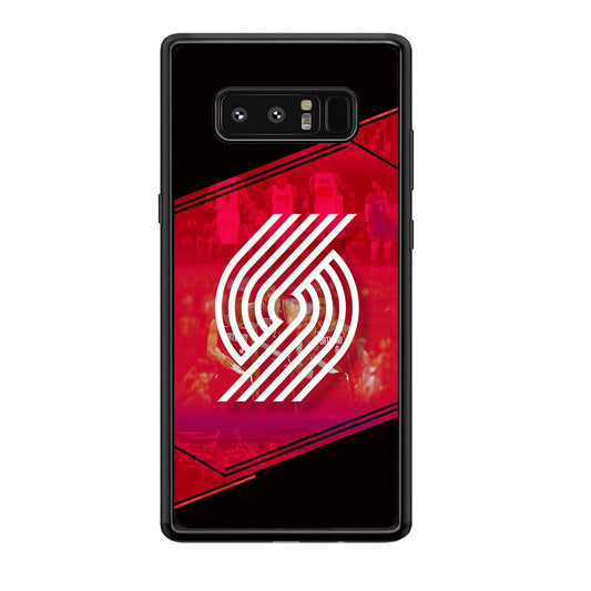 Portland Trail Blazers Silhouette on Red Samsung Galaxy Note 8 Case-Oxvistore