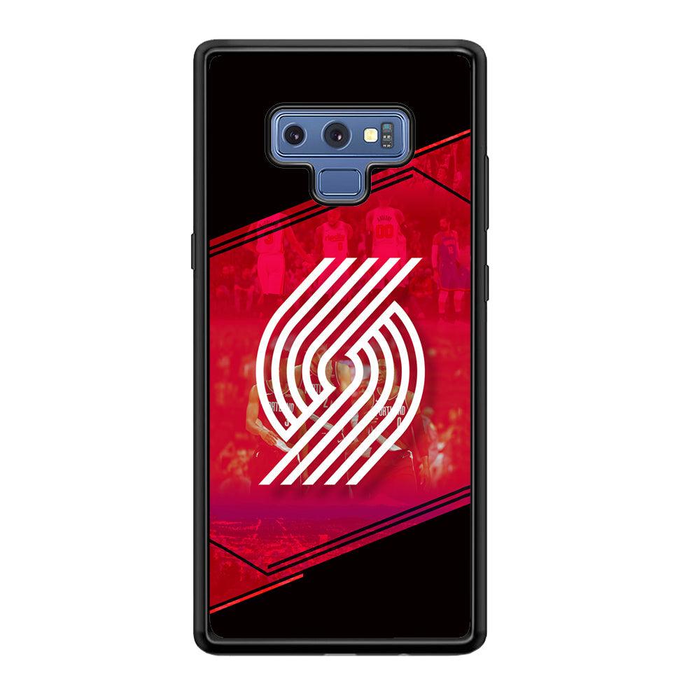 Portland Trail Blazers Silhouette on Red Samsung Galaxy Note 9 Case-Oxvistore