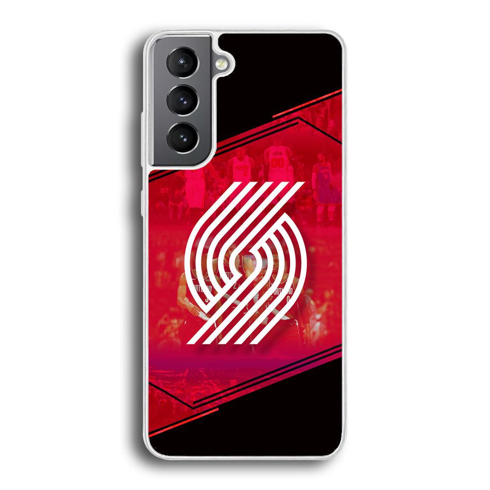 Portland Trail Blazers Silhouette on Red Samsung Galaxy S21 Case-Oxvistore