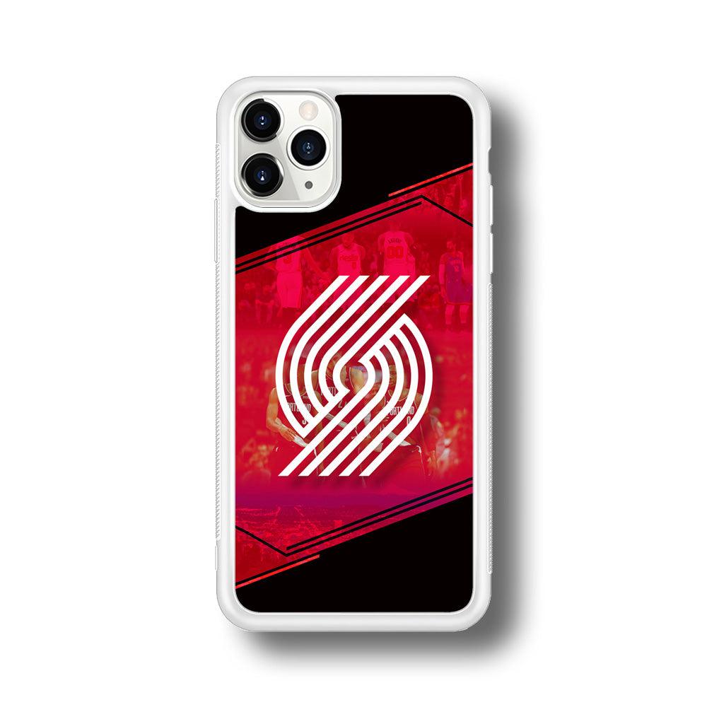 Portland Trail Blazers Silhouette on Red iPhone 11 Pro Max Case-Oxvistore