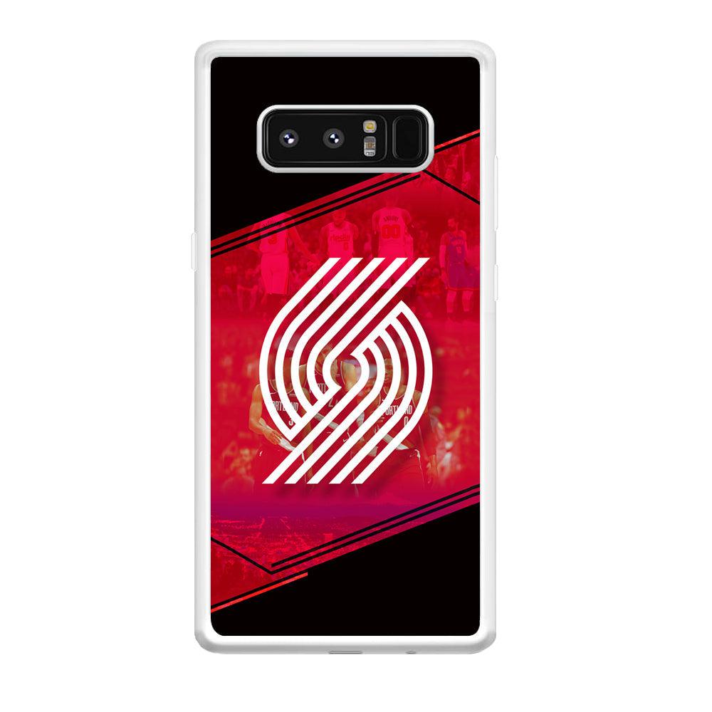 Portland Trail Blazers Silhouette on Red Samsung Galaxy Note 8 Case-Oxvistore