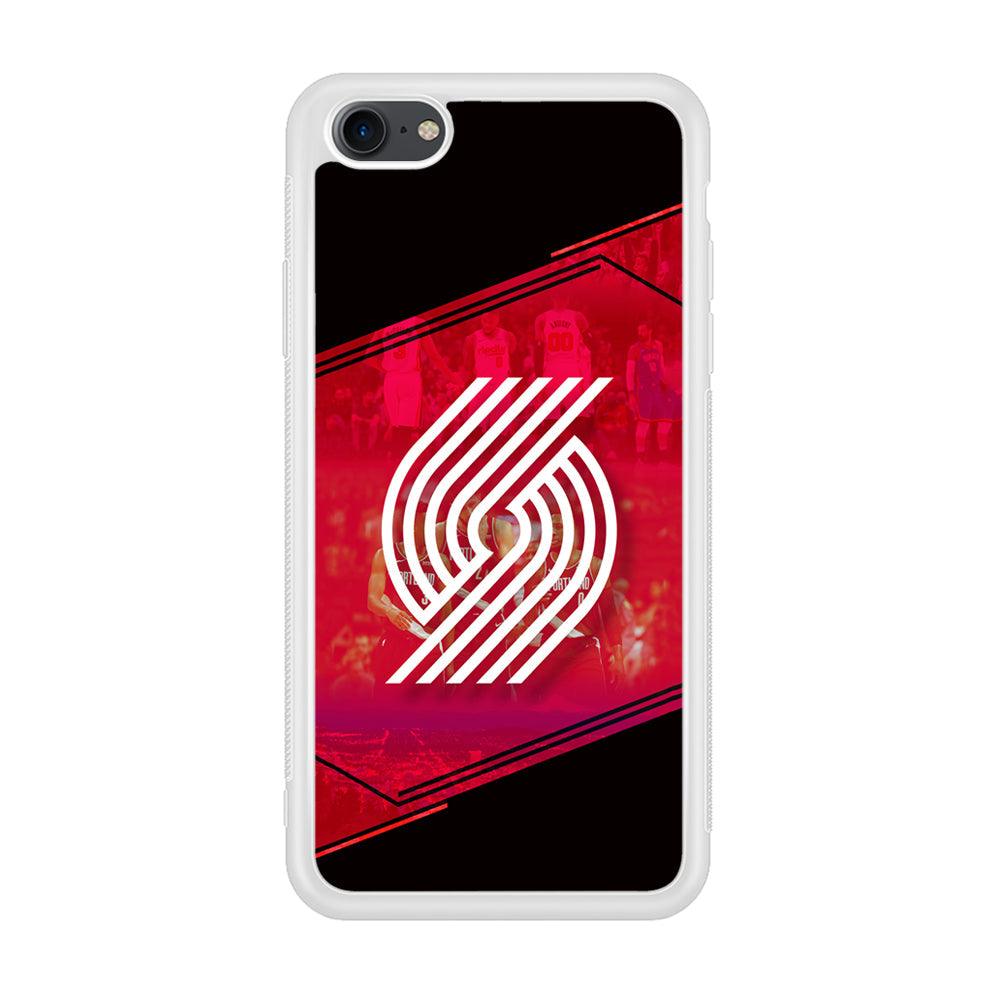 Portland Trail Blazers Silhouette on Red iPhone 8 Case-Oxvistore