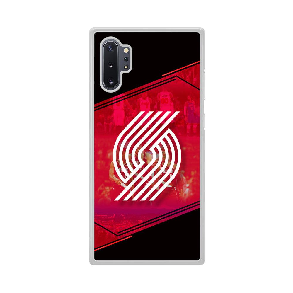 Portland Trail Blazers Silhouette on Red Samsung Galaxy Note 10 Plus Case-Oxvistore