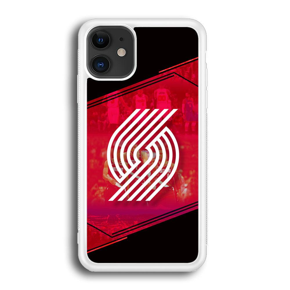 Portland Trail Blazers Silhouette on Red iPhone 12 Case-Oxvistore