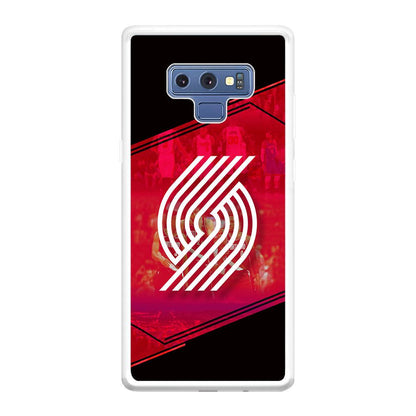 Portland Trail Blazers Silhouette on Red Samsung Galaxy Note 9 Case-Oxvistore