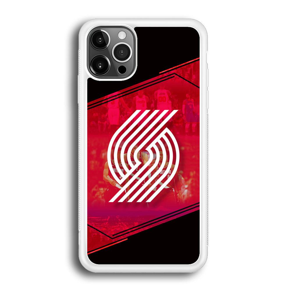 Portland Trail Blazers Silhouette on Red iPhone 12 Pro Case-Oxvistore