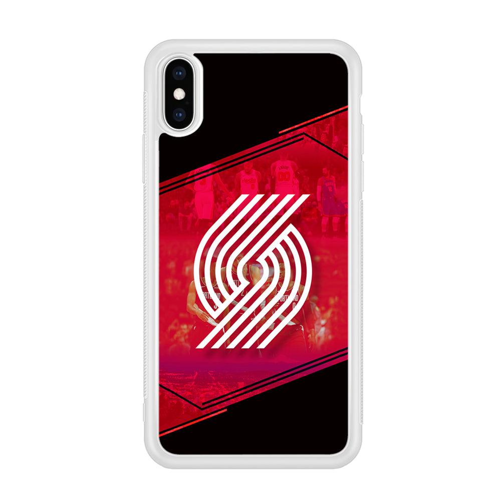 Portland Trail Blazers Silhouette on Red iPhone Xs Max Case-Oxvistore