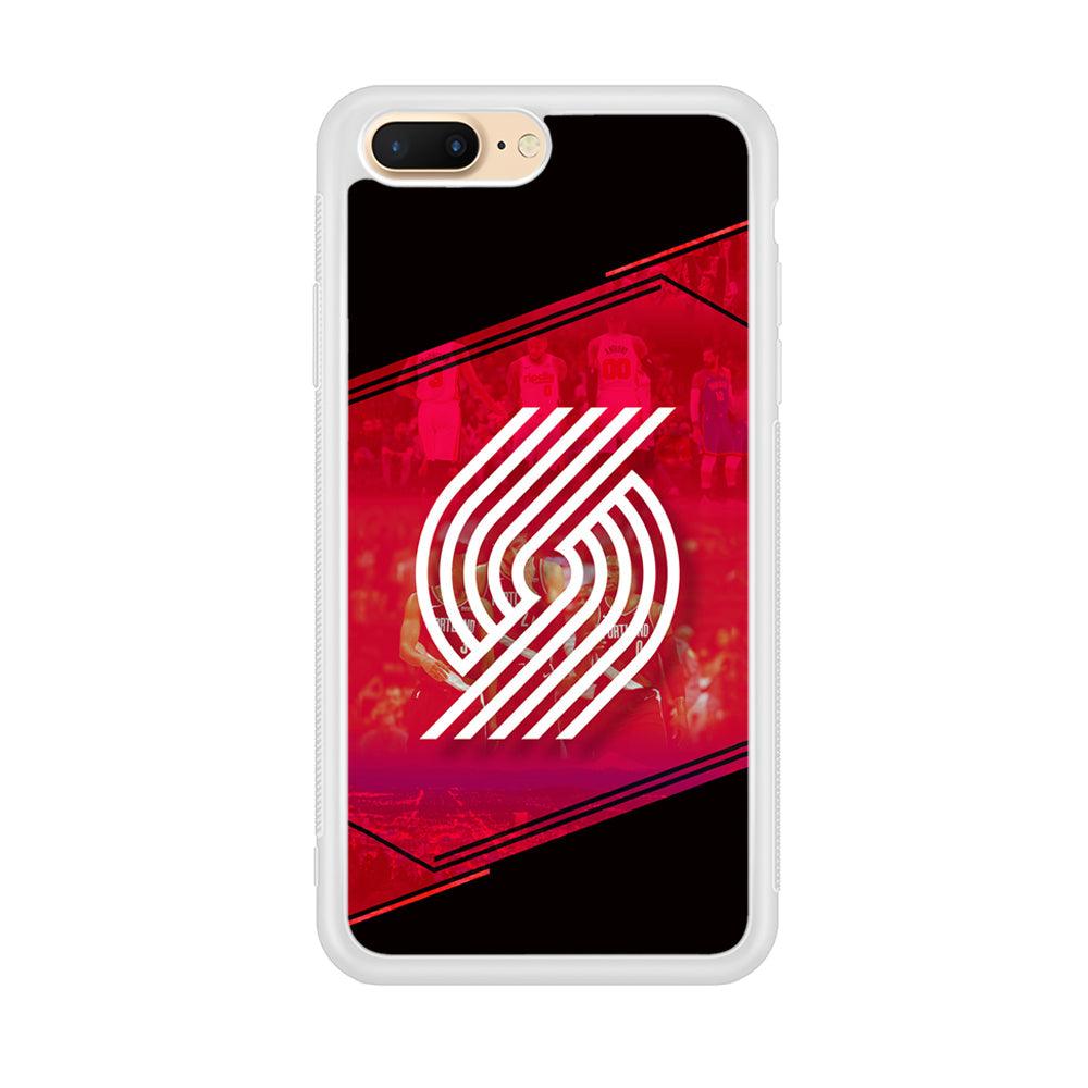 Portland Trail Blazers Silhouette on Red iPhone 7 Plus Case-Oxvistore